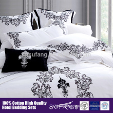 five start Hotel linen Embroidery Flower Pattern Bedding Set